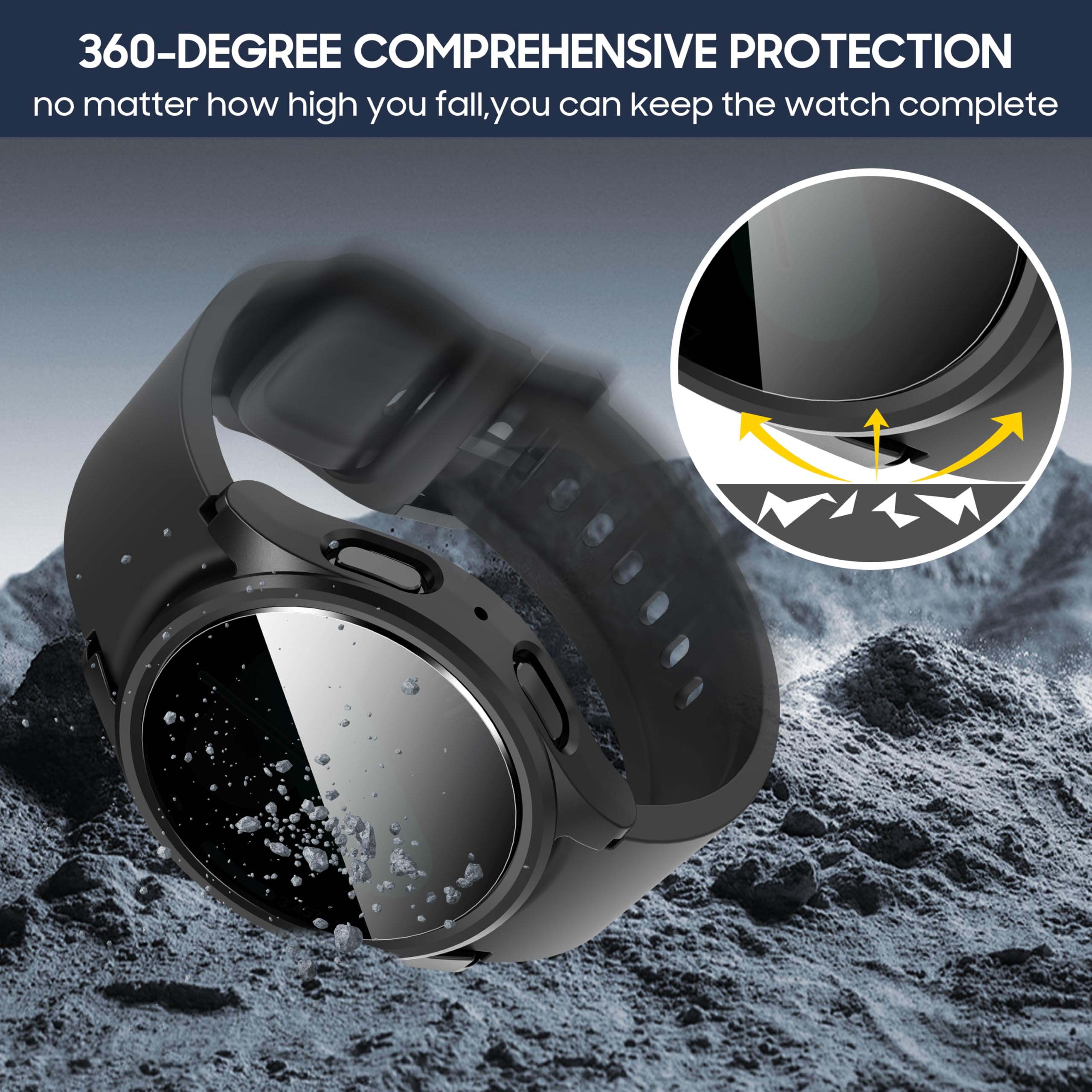 Casing kaca Tempered + casing  - Samsung Smartwatch Accessories ulasan dan harga