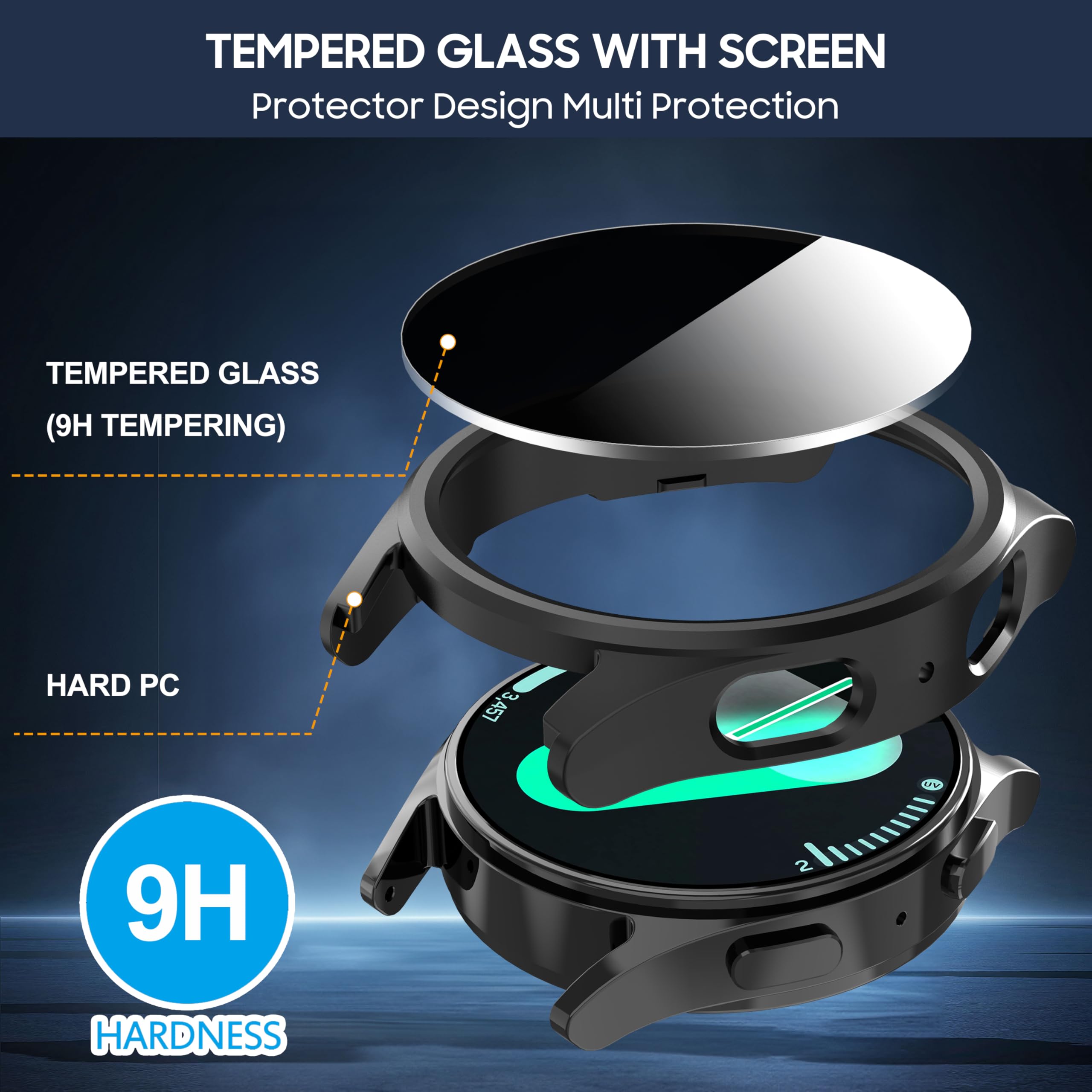 Casing kaca Tempered + casing  - Samsung Smartwatch Accessories ulasan dan harga