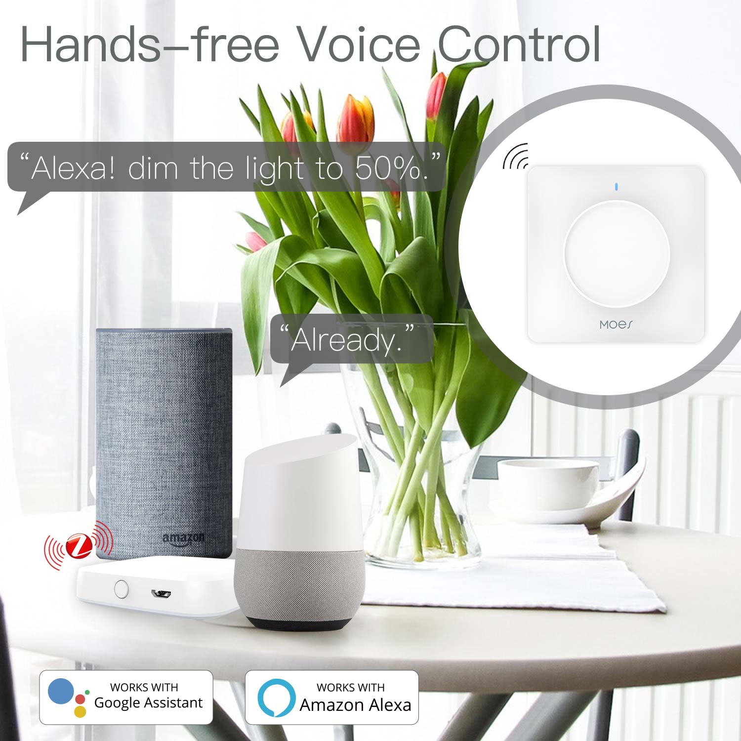 Sakelar Peredup Cerdas MOES Tu - Smart Accessories ulasan dan harga