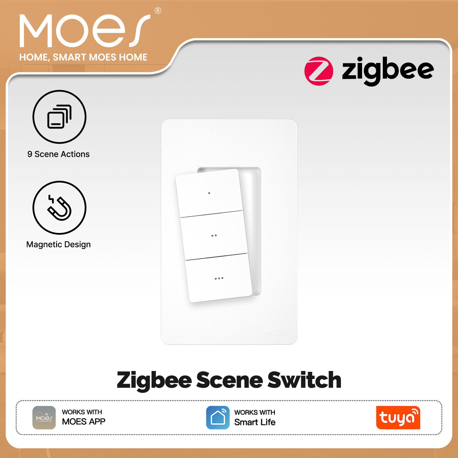 MOES Tuya Zigbee Smart Wireles - Smart Accessories ulasan dan harga